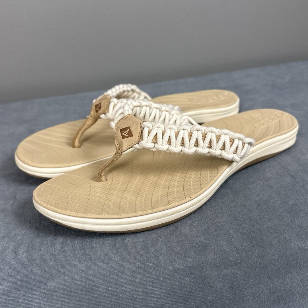 Sperry Womens Size 9 M Seabrook Current Thong Sandal White Flip Flops STS95173